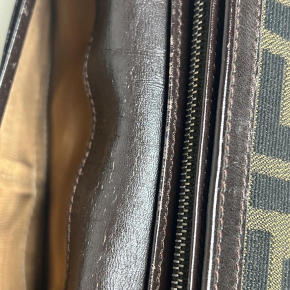 Fendi Auth Long Bifold Unisex Wallet Monogram Canvas Leather black Brown - Picture 10 of 13